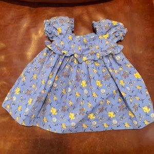 Janie and Jack Blue floral dress; 3-6 months